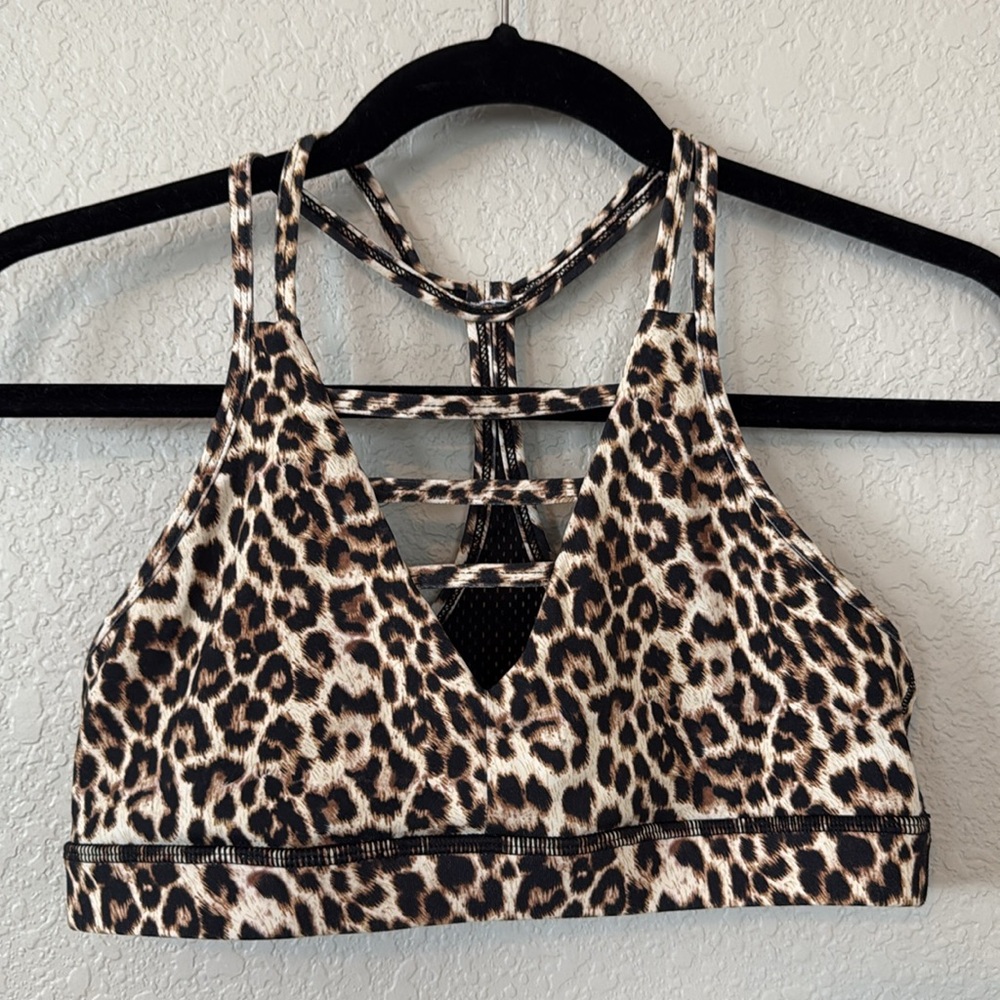 ZYIA Leopard Print Sports Bra and Leggings Set size medium 4 - Picture 2 of 8